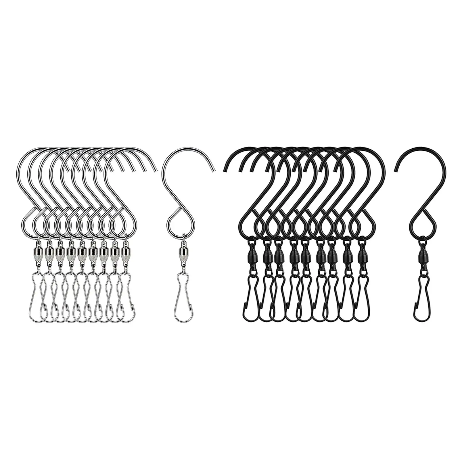 10pcs Swivel Hooks Clips 360° Rotating for Hanging Wind Chimes / Spinners