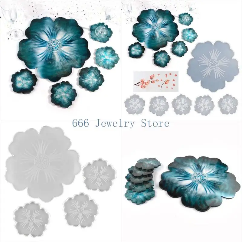 

F2TD Эпоксидная смола литья Силиконовая плесень формы цветов лоток DIY Dewelry Dewelly Holder Platter