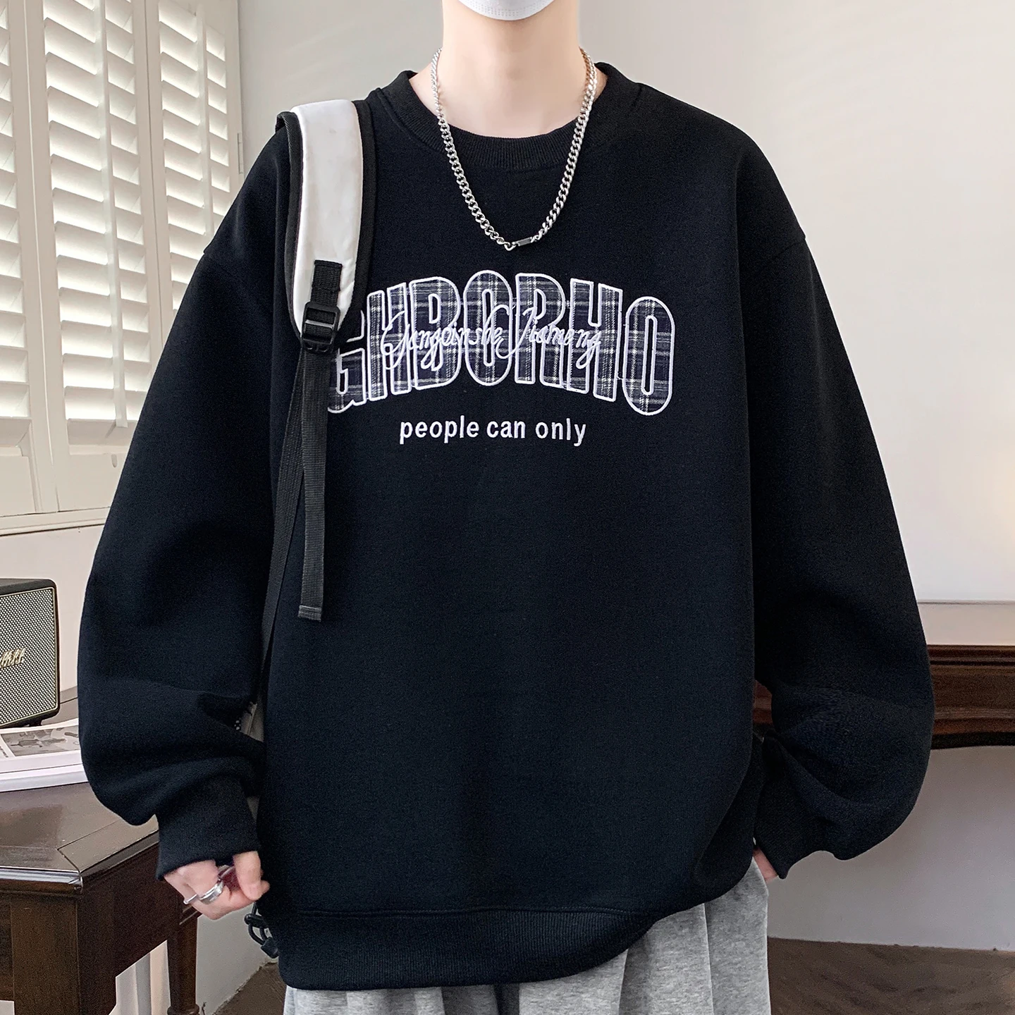 

Весенне-осенний свитшот для мальчиков, для старшеклассников и учащихся средней школы, модный, свободного кроя, с круглым вырезом, повседневный стиль