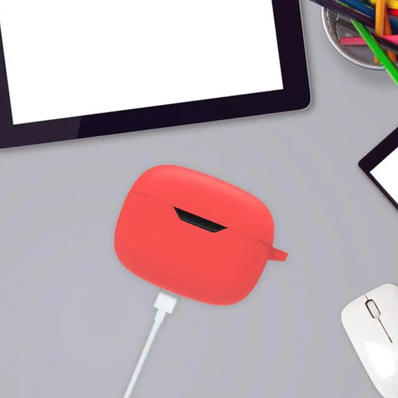 Силиконовый чехол для наушников Противоударные чехлы для наушников с крючком Беспроводные наушники Удобный для кожи чехол для наушников Чехол для зарядного устройства
