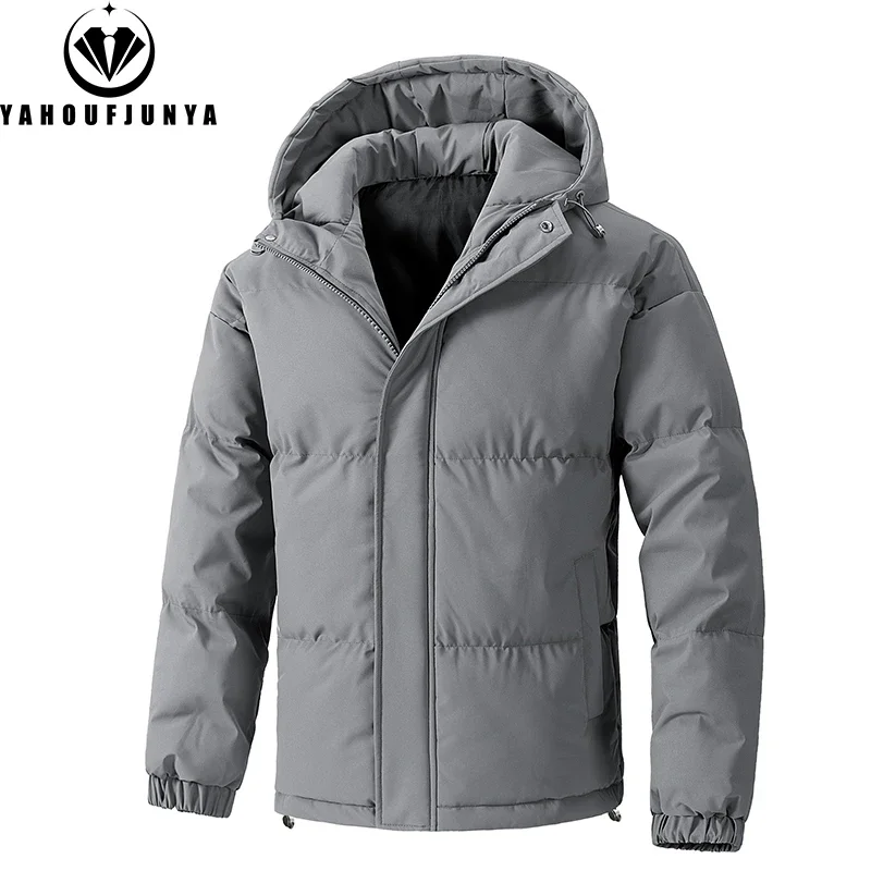 8XL New Autumn Men Warm Outdoor Windproof Hooded Parka Jacket Men Winter Solid Zipper Casual Fashion Large Size Jacket Male Coat