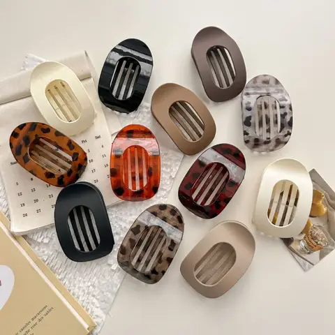 Simple Flat Oval Hair Claw Clip For Jaw Clips Shark Barrettes Crab Girl Headwear Women Thin Thick Curly Hair Hair Accessories