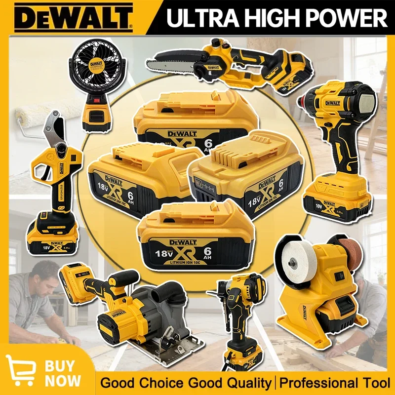 DeWalt Power Tools Cordless Brushless Angle Grinder Cutter Electric Wrench Electric Hammer Chainsaw Polisher Air Pump for 18V