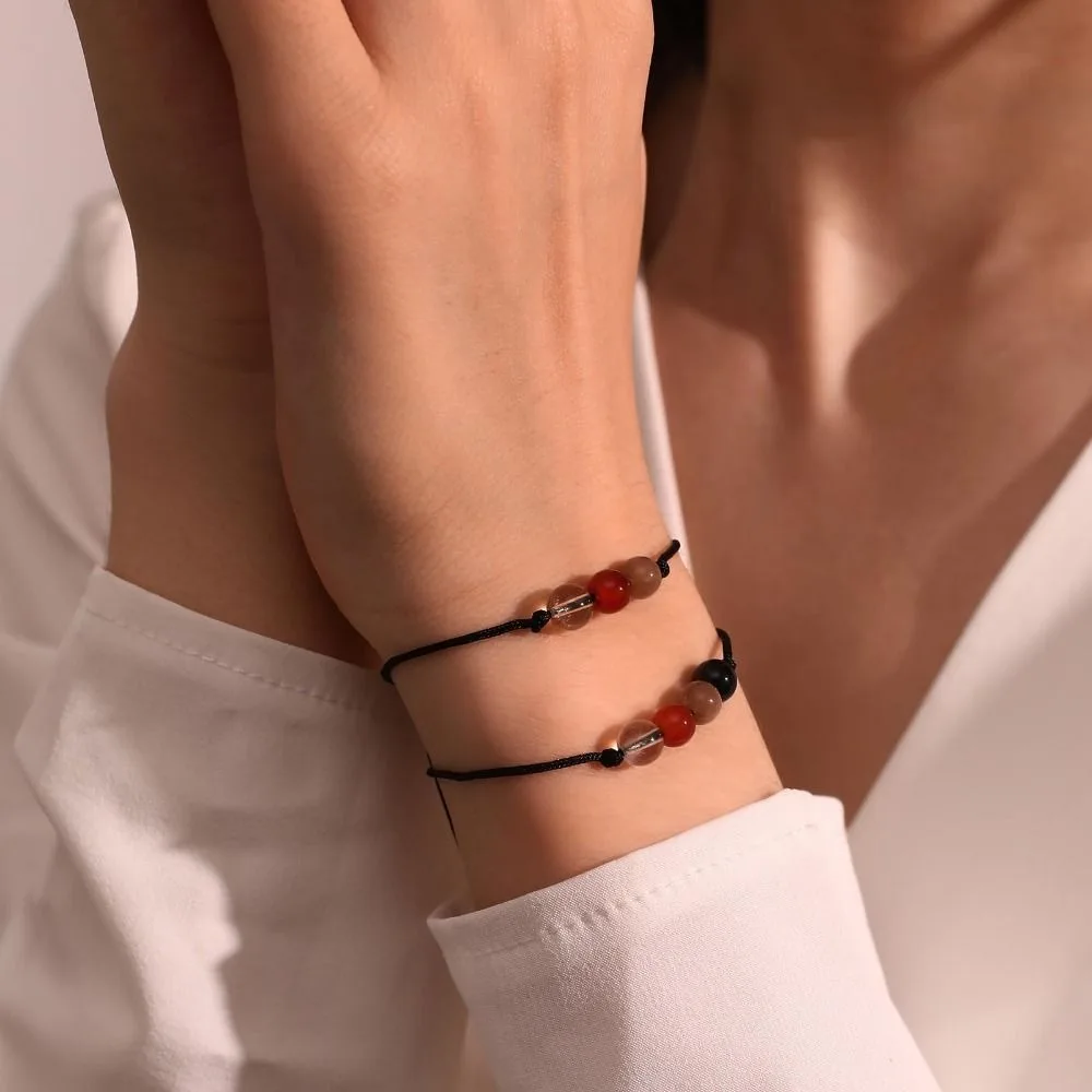 Регулируемый молитвенный целебный браслет с кристаллами, браслет ручной работы с защитой от тревоги, элегантный браслет с духовным камнем