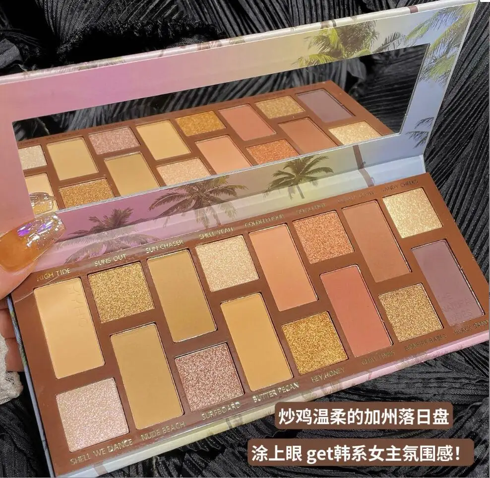 16 Color Eyeshadow Palette Red Wine Glitter Pearly Lasting Acrylic Eyeshadow Palette Korean Eyes Makeup Palette T2560