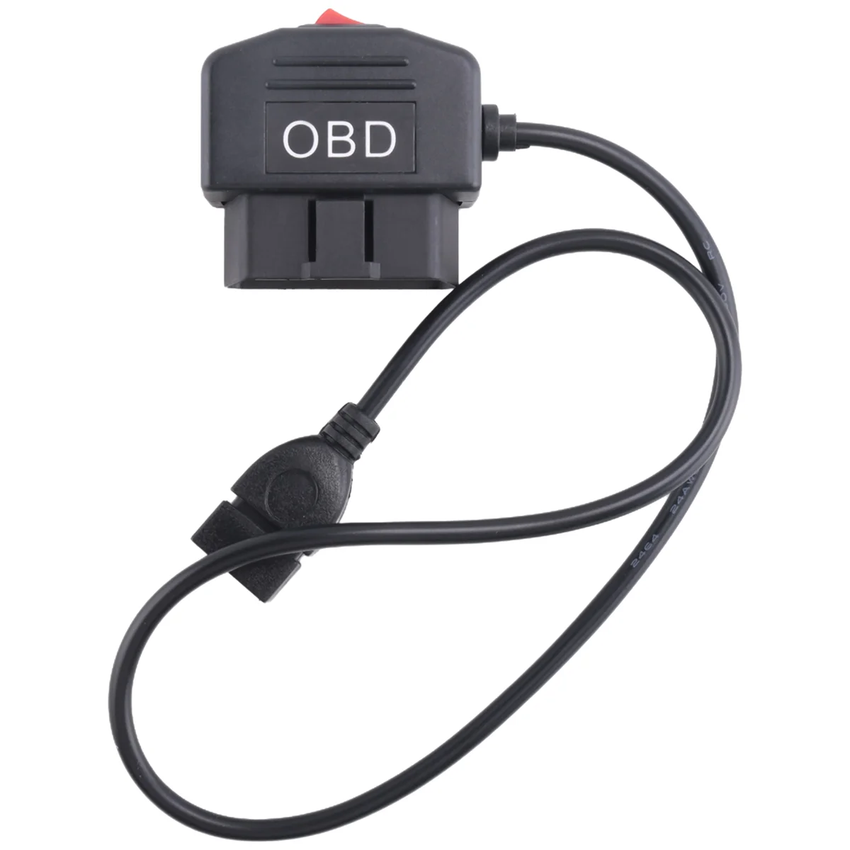 24 ชั่วโมง 5V 3A USB Car Charge สาย OBD Hardwire ชุดสวิทช์ 0.5 เมตรสําหรับ Dash Cam กล้องวิดีโอ DVR F