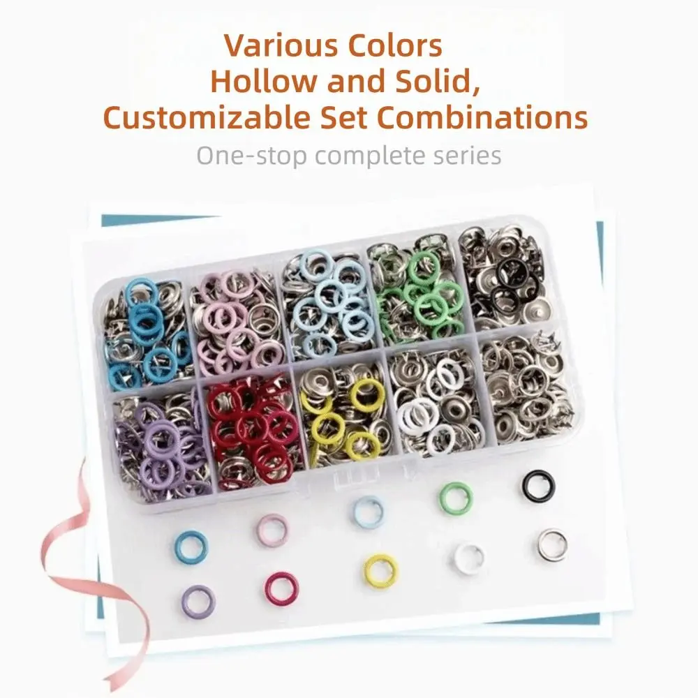 50/100Sets DIY Craft Five Claw Buckle Clamp Set 9.5mm Snaps Buttons Multi-Purpose Snap Button Installation Seam-free Easy To Use