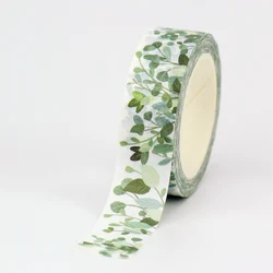 NEW Spring 1PC Decorative tea tree eucalyptus Leaves Washi Tape Scrapbooking Planner Adhesive Masking Tape Papeleria