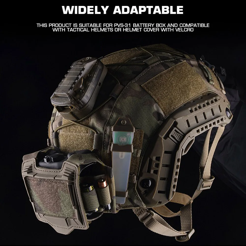 AQzxdc Kit contrappeso Borsa di bilanciamento per Casco, MK2 Battery Box Contrappeso 500D Nylon Helmet Bag, Accessori Tactical Fast Helmet con Gancio N Loop,Verde