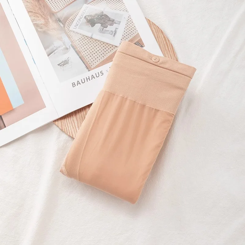 Double Layer Replaceable Bare Leg Feeling Pantyhose Autumn Winter Natural Skin Fleece Leggings Transparency Outer Layer Tights