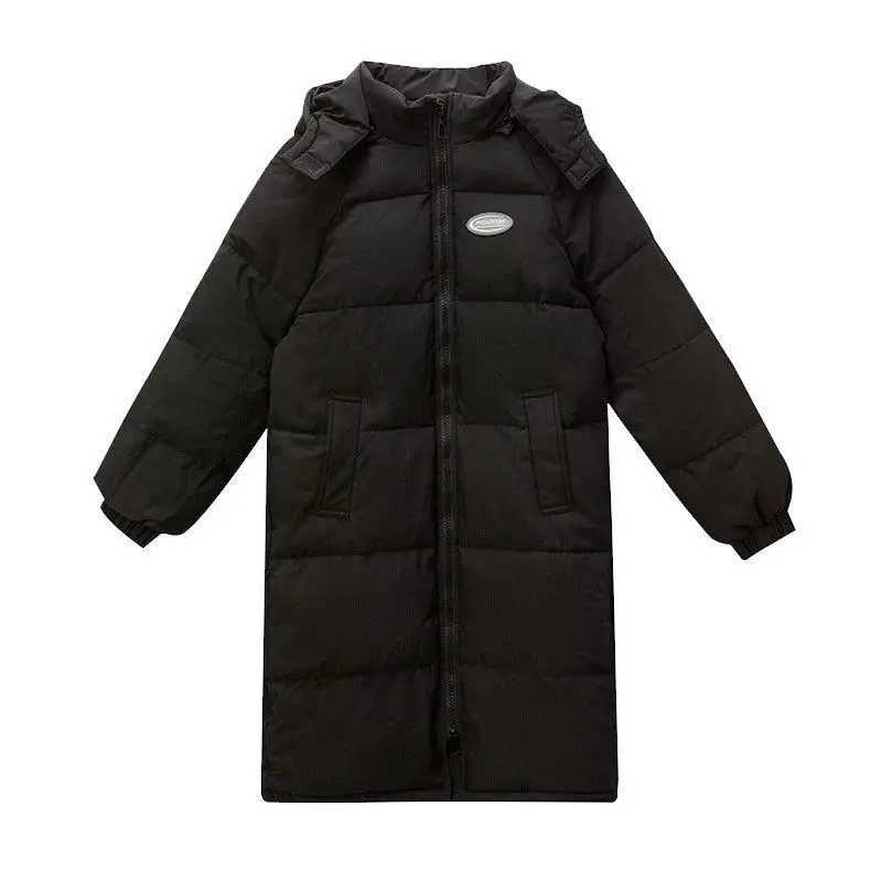 Parkas con capucha de manga larga para mujer, abrigos largos lisos y gruesos, Parka con bolsillos y cremallera, chaquetas informales para mujer, cálido, Otoño Invierno 2025