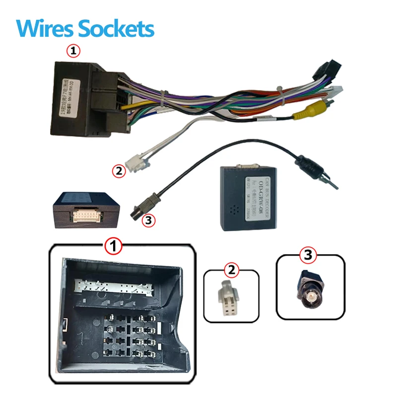 android Car radio Canbus Box Decoder For Great Wall Poer F7 16 pin Wiring Harness Plug Power Cable