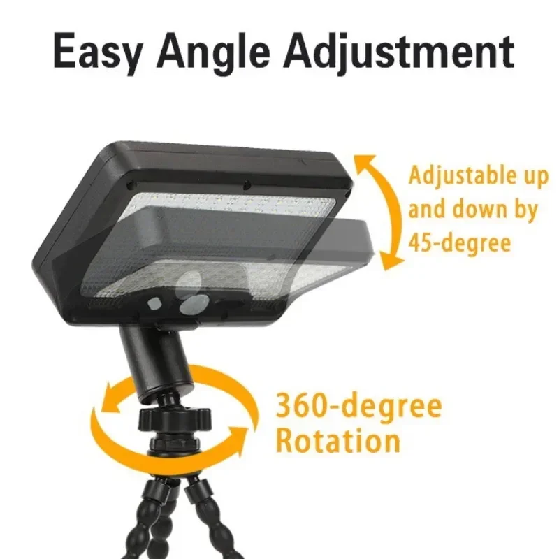 92LED Motion Sensor Solar Light Octopus Tripod 3 Modes USB Adjustable Solar Charge IP65Waterproof Garden Yard Pathway Solar Lamp