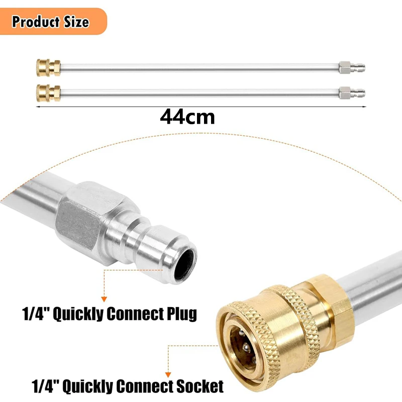 Pressure Washer Wand Stainless Steel and Brass Body and Fitting with 1/4\