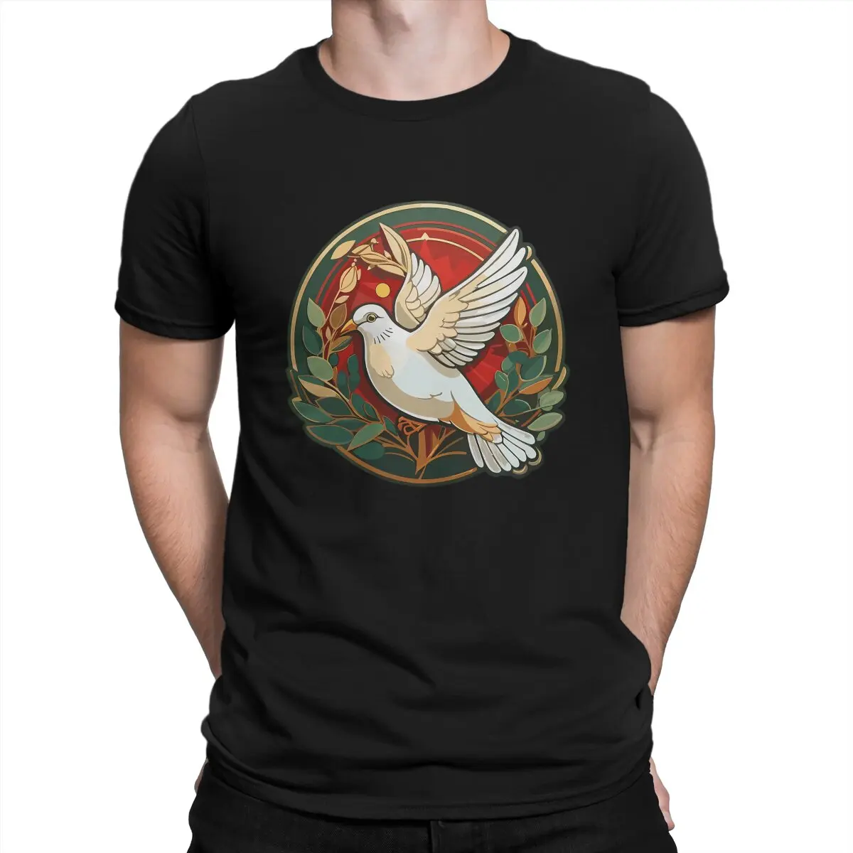 Reggae Fashion TShirts Peace Dove Men Style Pure Cotton Tops T Shirt O Neck 