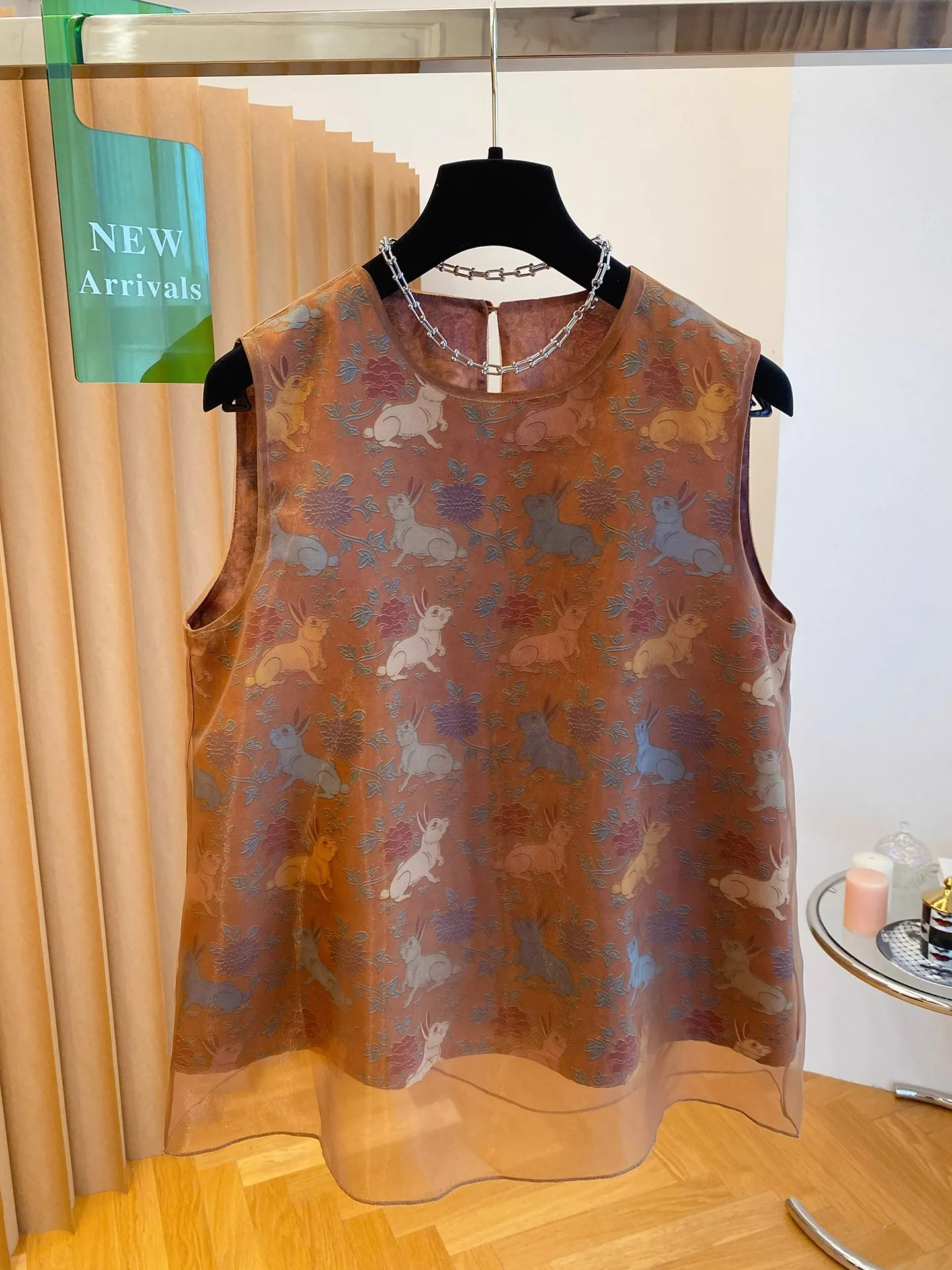 꽃 프린트 쉬폰 조끼 여성 레트로 중국 빈티지 민족 스타일 민소매 탑 오버 사이즈