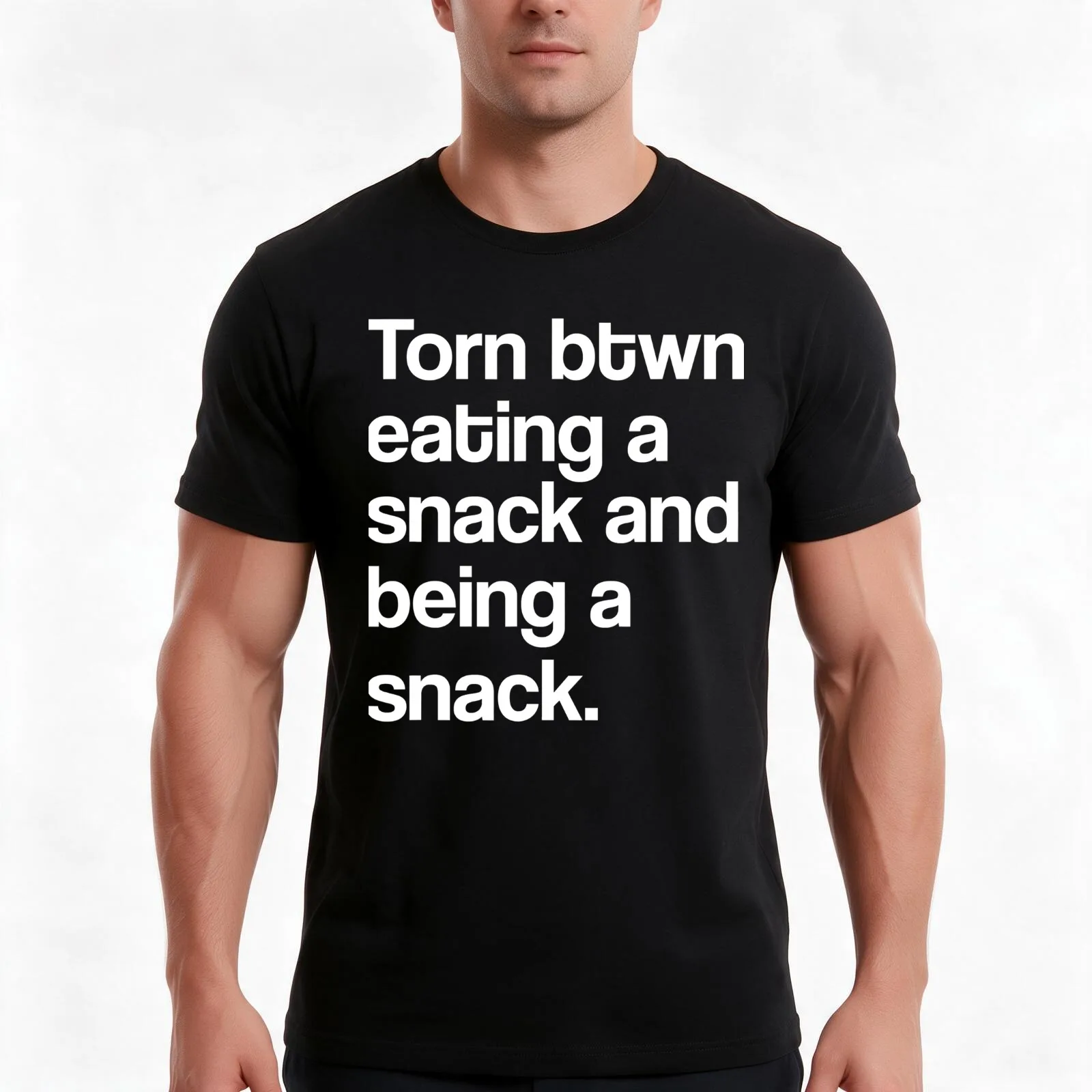 Torn Between Eating A Snack And Being A Snack T-Shirt, Summer Casual Cotton Tee, Oversized Streetwear Tops, Unisex Men Women
