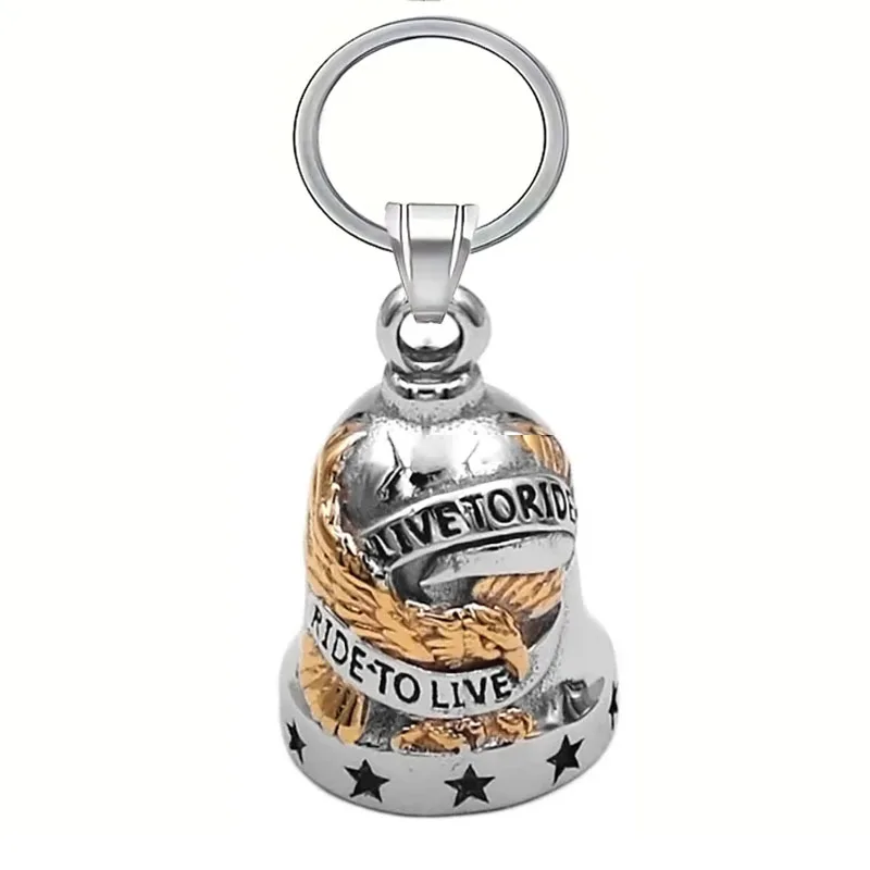 Lao Yang letter bell pendant key chain men's motorcycle accessories riding exorcism