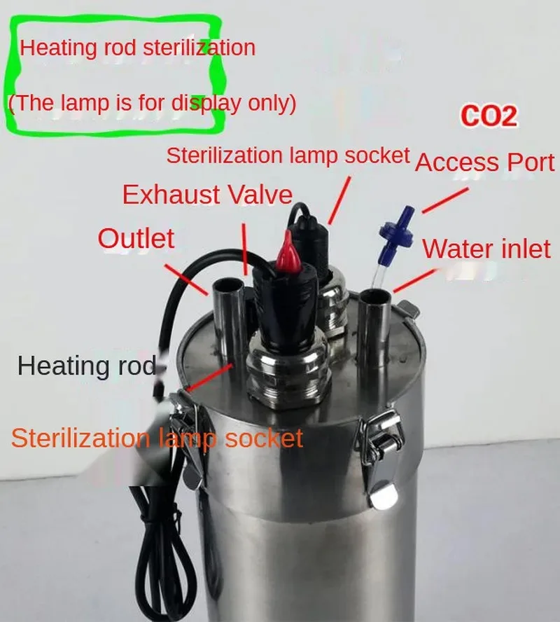 Aquarium CO2 Diffuser Stainless Steel Fish Tank Bubble Atomizer Reactor Carbon Dioxide External Diffuser Bucket view 3