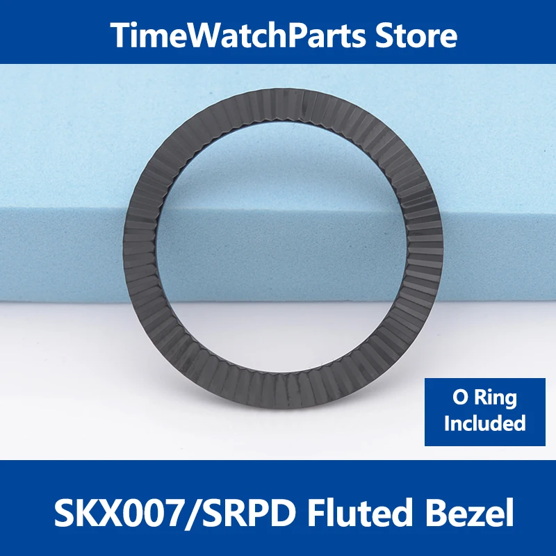 Fluted Watch Bezel SKX007 SRPD Stainless Steel Watch Bezel Ring 41mm Rotating Fluted Bezel  For Seiko Watch Mod Repair Tool