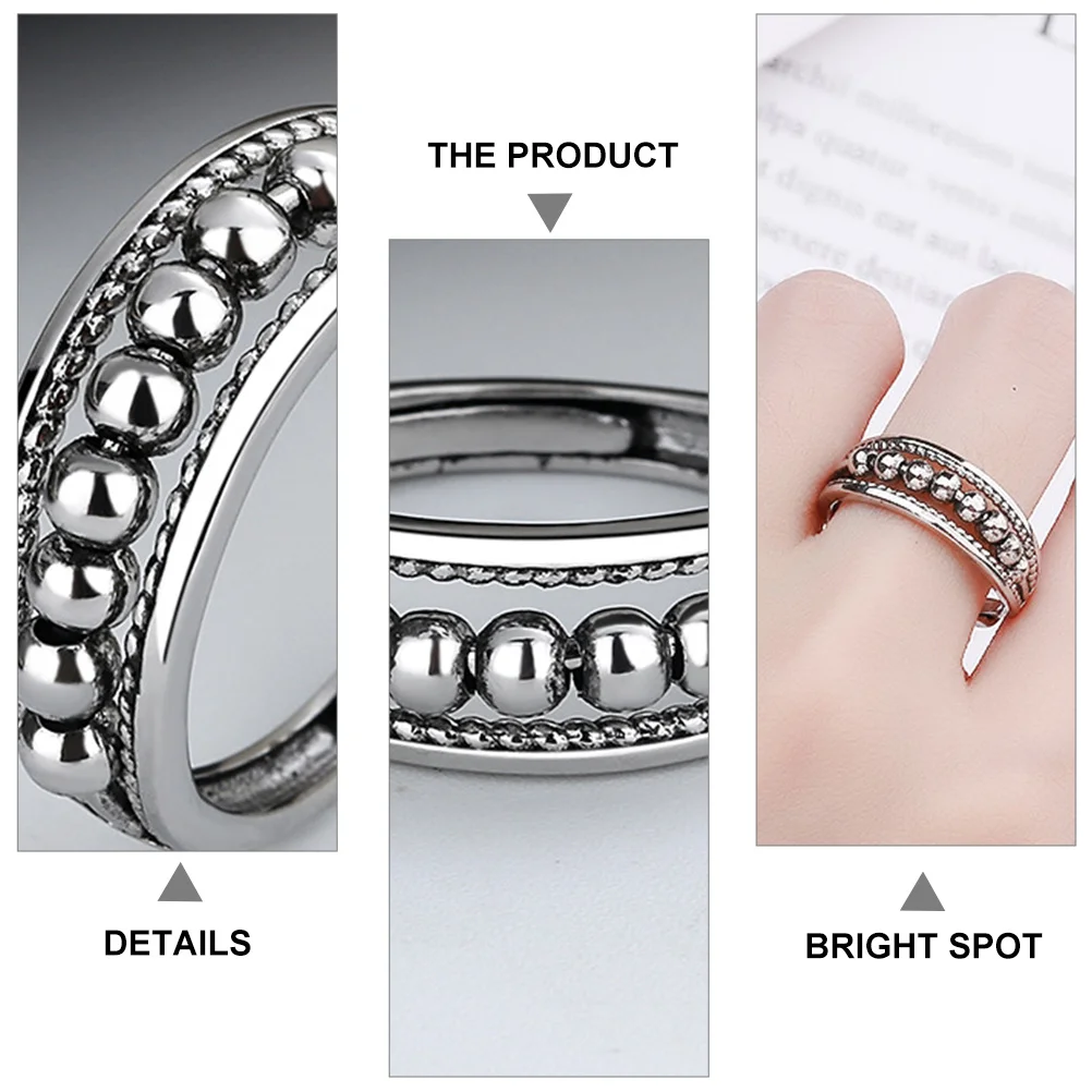 

1Pcs Polka Dot Beaded Ring Creative Retro Finger Jewelry Perfect Party Dance Birthdays Romantic Decorative Copper Ring