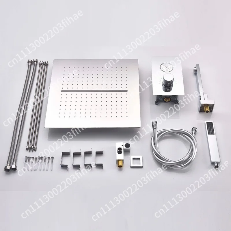Concealed hidden embedded wall type thermostatic shower shower set All copper bathroom Hotel toilet button type