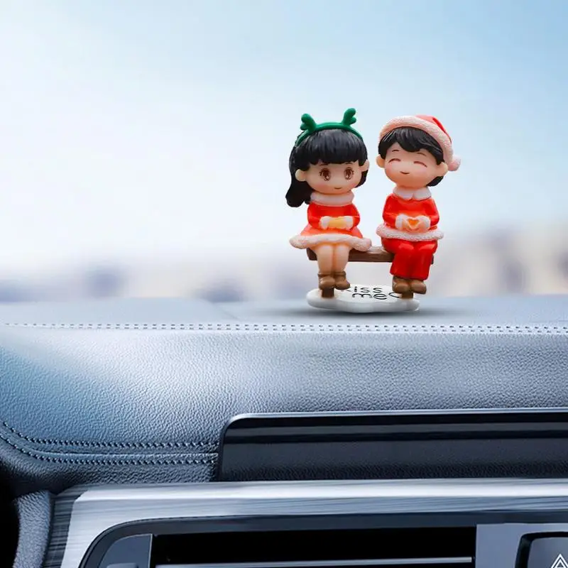 Car Dashboard Decoration Cartoon Couple Figurines Auto Dashboard Ornament Fine Workmanship Auto Interior Decoration For Bedrooms