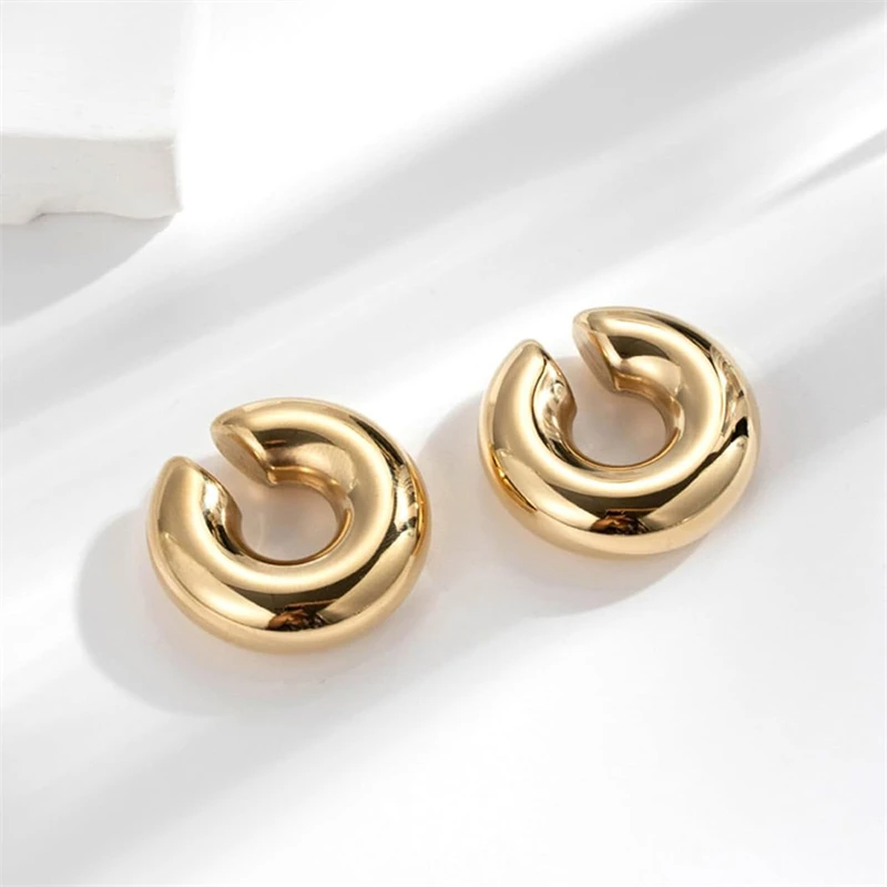 Faux Clips d'Oreille en Forme de C en Métal pour Femme, Manchette d'Oreille Ouverte sans Piercing, réinitialisation Hip Hop, Trinity, Conserve le Film, Nouvelle Collection 2024