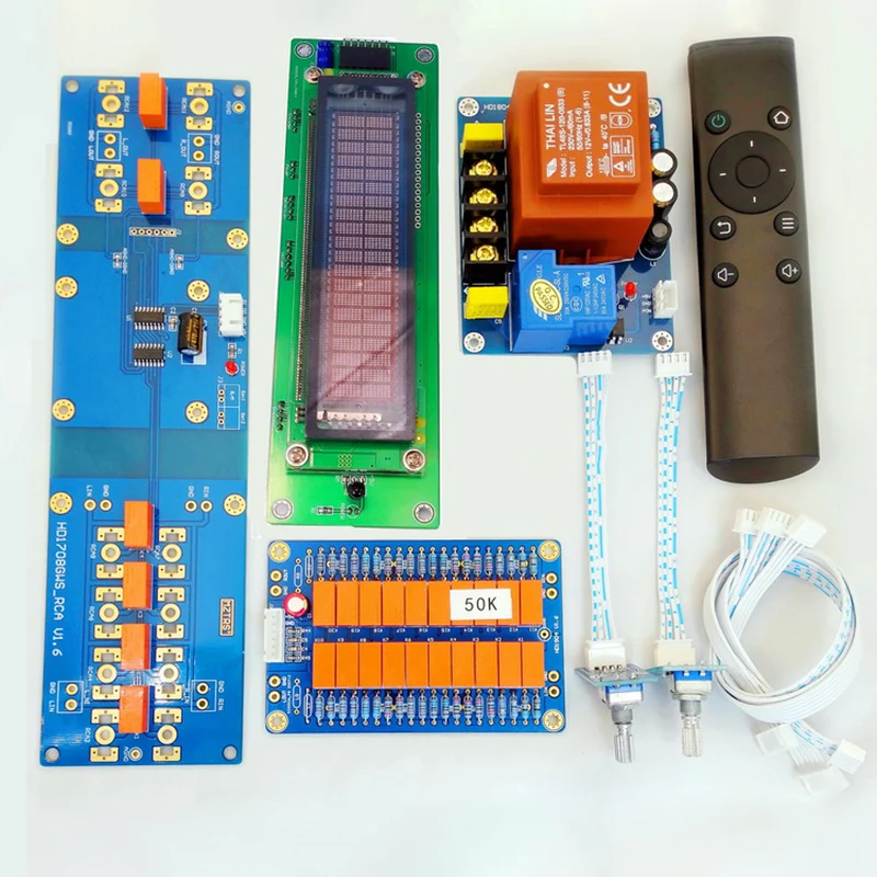 VFD Bildschirm HiFi Infrarot Fernbedienung Lautstärkeregler Einstellplatine Verstärker Vorverstärker Motorrelais + Widerstand Potentiometer
