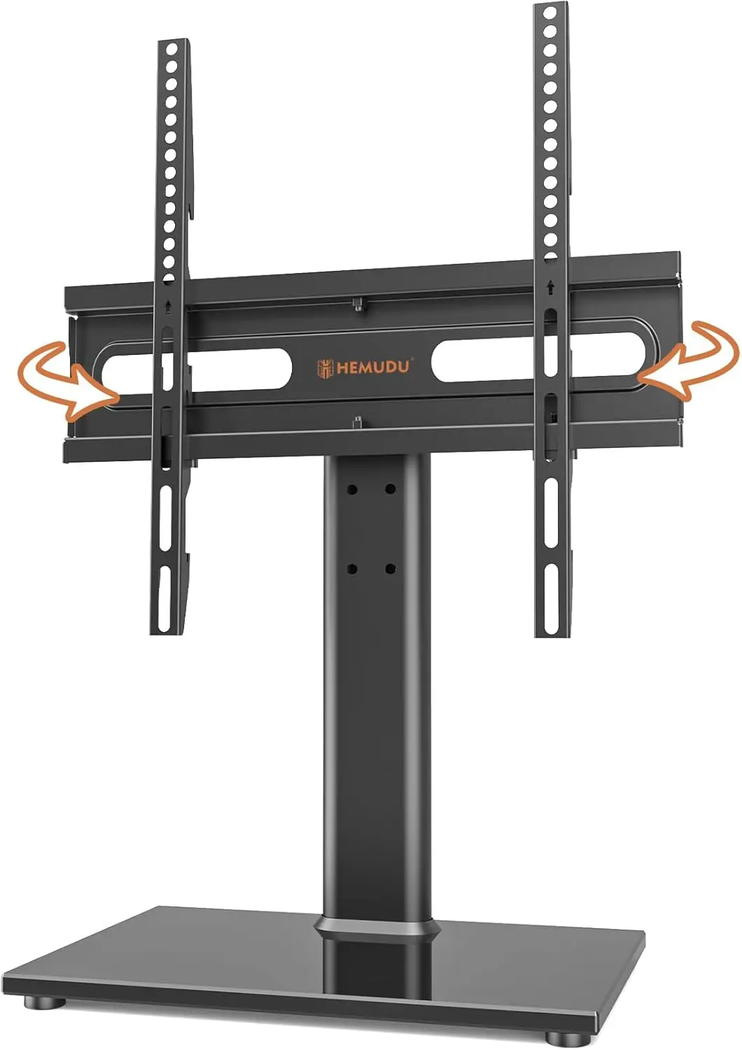

Universal Swivel TV Stand for 27-60 Inch Screens - Adjustable Height with Tempered Glass Base & Wire Management, VESA 400x400mm