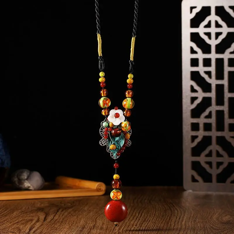 

Длинная регулируемая многослойная цепочка для свитера в богемном стиле с винтажной этнической подвеской для женщин, универсальные массивные ювелирные изделия на каждый день