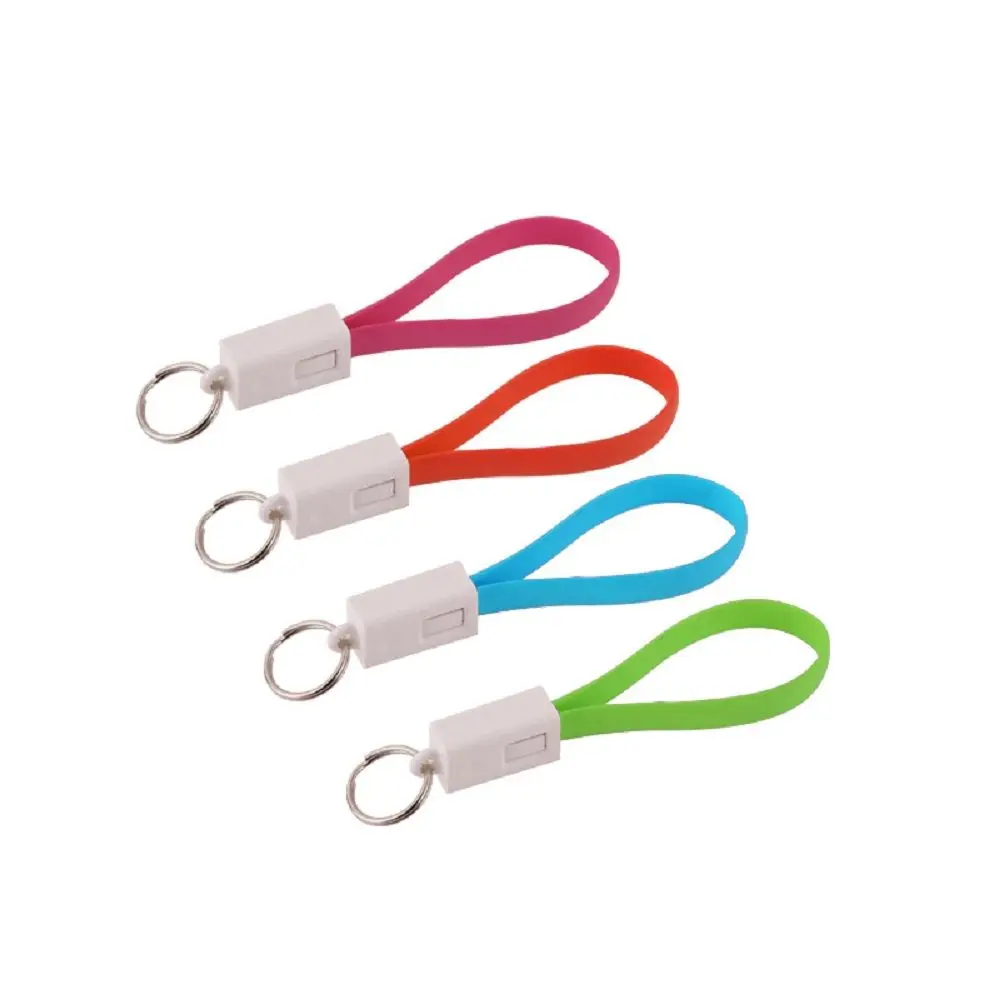 Portable USB Cable Keychain Type C Micro usb Data Short Cables For Mobile Phone Mini Key Chain Charger Cord Wire