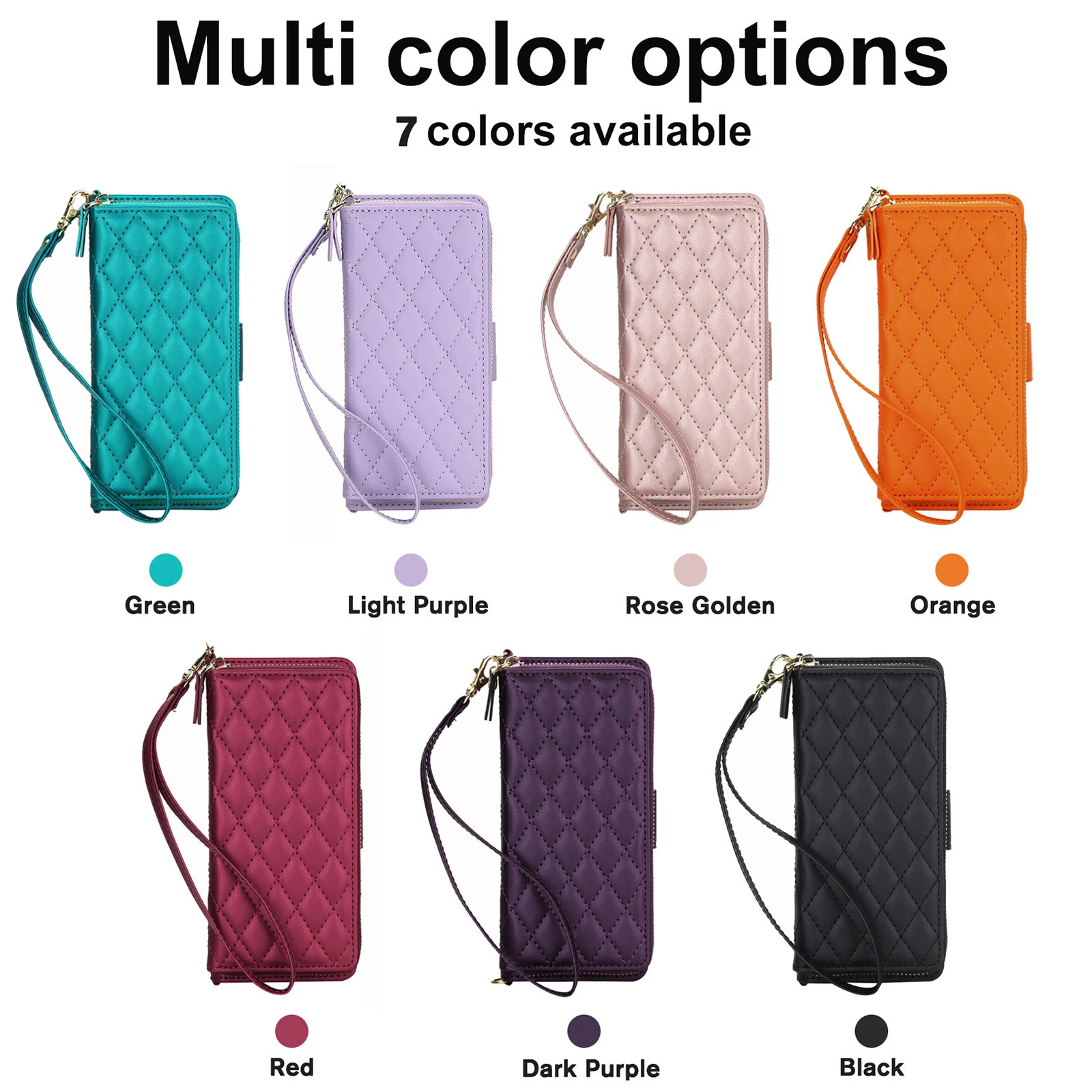 Luksusowe skórzane etui crossbody z przegródkami na karty do Samsung Galaxy Z Fold 7 6 5 4 3 5G, odporne na wstrząsy, ochronne akcesoria. — zdjęcie produktu 2