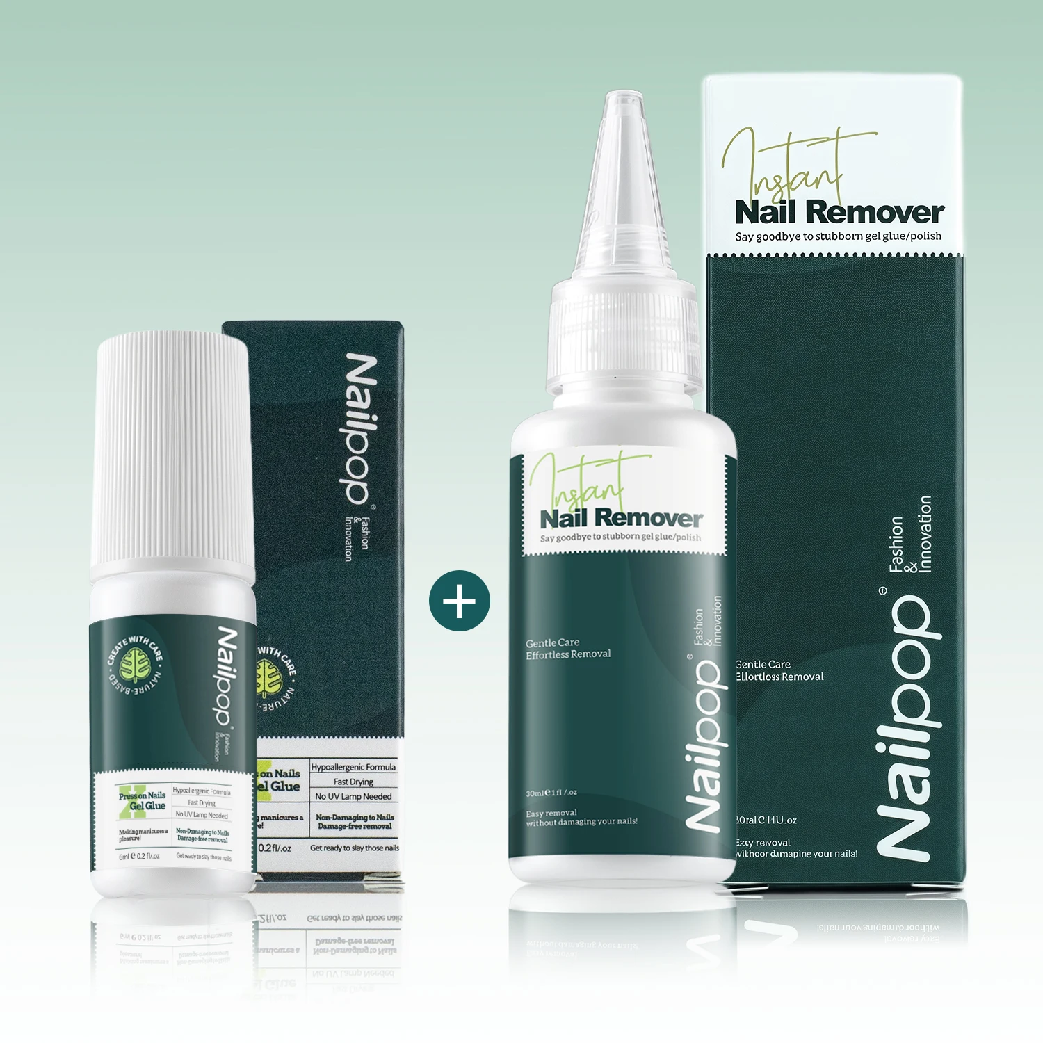 Nailpop Push-nagellijm Krachtige lijm Sneldrogend Langdurig Zacht Geen schade aan nagel Geen UV-lamp inbegrepen 30 ml nagelverwijderaar