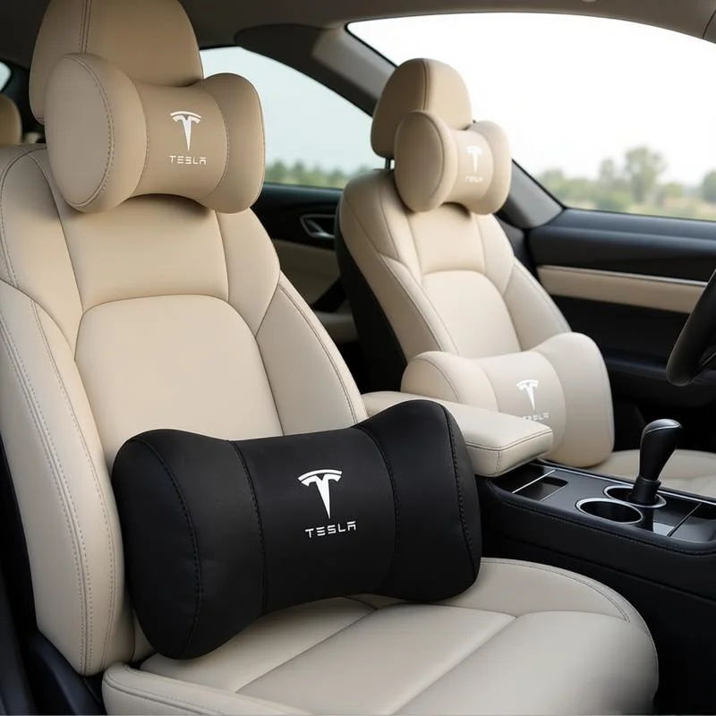 

For Tesla Model Y Juniper 2026 Tesla Model 3 highland S X Interior 2026 Accessories Neck Pillow Car Headrest And Waist Pillow