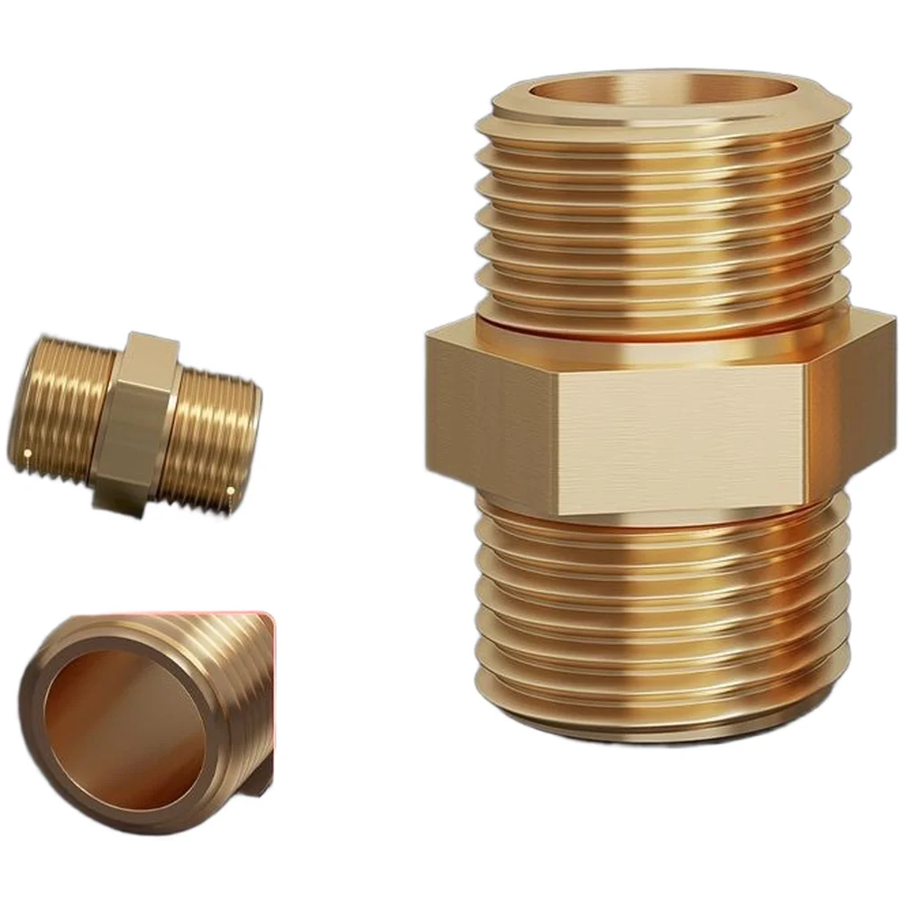 4-point Pipe Fitting Brass Hose Connector Precision Threaded Interface Smooth Inner Wall For Garden Hose Repair