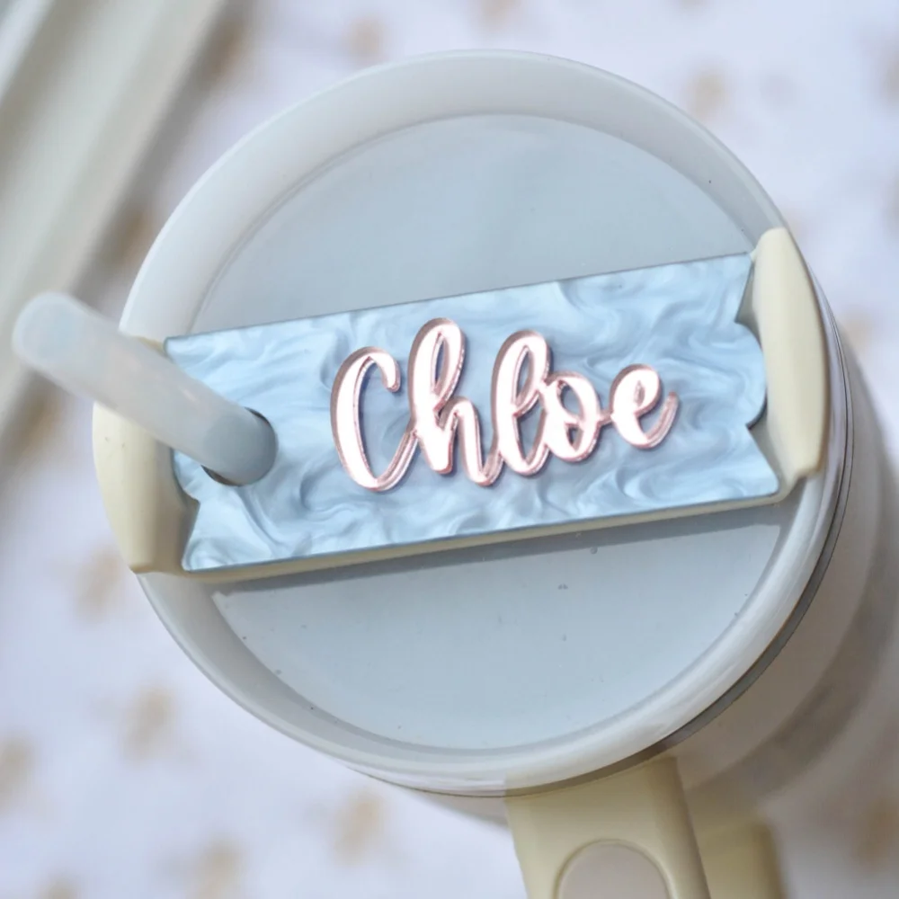 Customized rainbow pink label cup lid accessories with personalized tags are suitable for glass cups. They make great gifts for