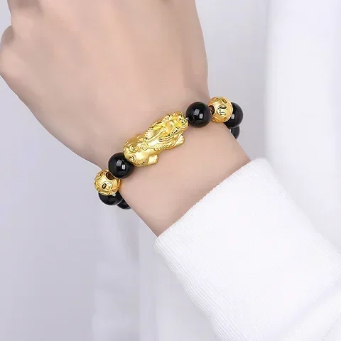 สร้อยข้อมือคุณภาพสูงทอง AU999 สร้อยข้อมือแบรนด์มังกร 24K โซ่นาฬิกาประณีตของขวัญครอบงําสําหรับพ่อ