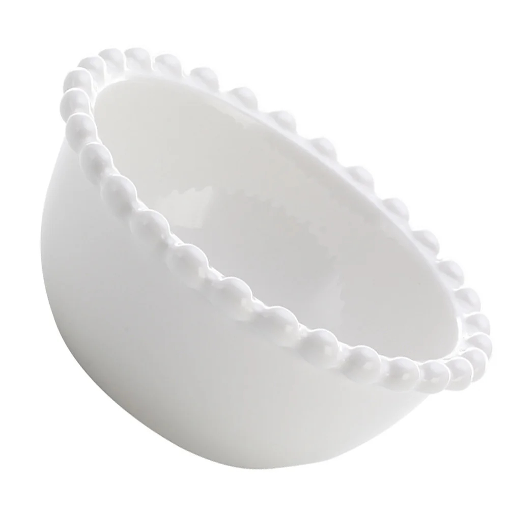 

Pearl Ceramic Bowl Decorative Food Serving Bowl for Salad Dessert Fruit Snacks Kitchen Tableware Dessert Plate