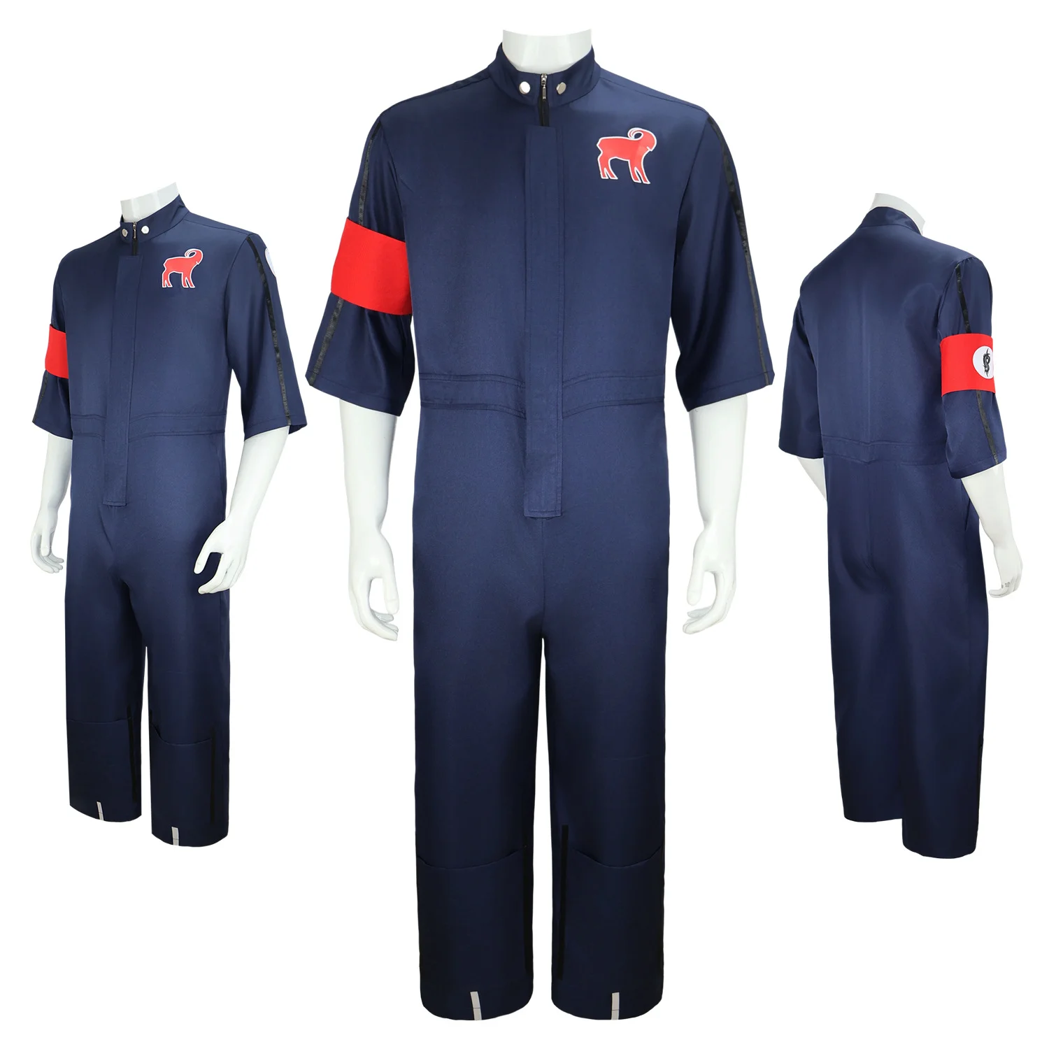 ชุดคอสเพลย์โจ๊ย ชุดแฟนตาซี ชุดบอดี้สูท ชุดคอสเพลย์แบบผูกโบว์ สีแดงน้ำเงิน ชุดจั๊มสูท ชุดฮาโลวีน ชุดงานคาร์นิวัล สำหรับผู้ชาย