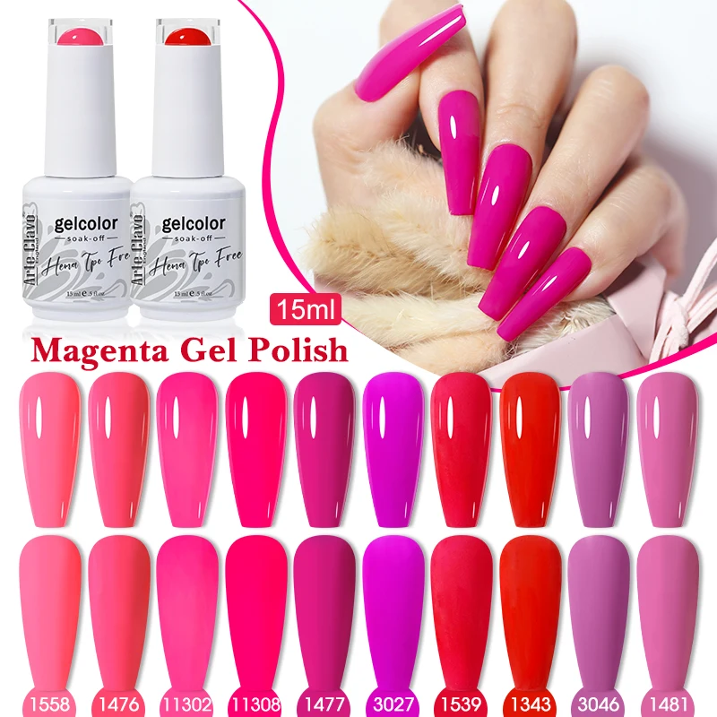 Arte Clavo 15ml Rosenrot Pink Farbgel Nagellack HEMA-frei TPO-frei Bestseller Langanhaltend Abziehbar Für Maniküre Nagelkunst Gel