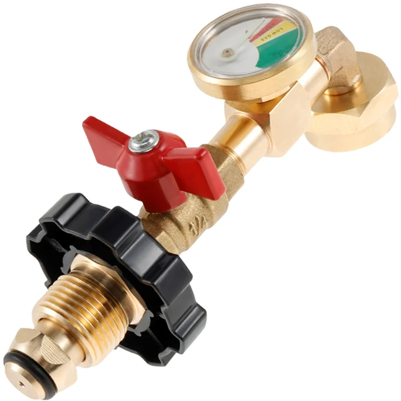 Propangas-Tank-Anschluss, Nachfülladapter, Gas-Manometer, Füllstandsanzeige mit Manometer, explosionsgeschützte Verbindung-A21R