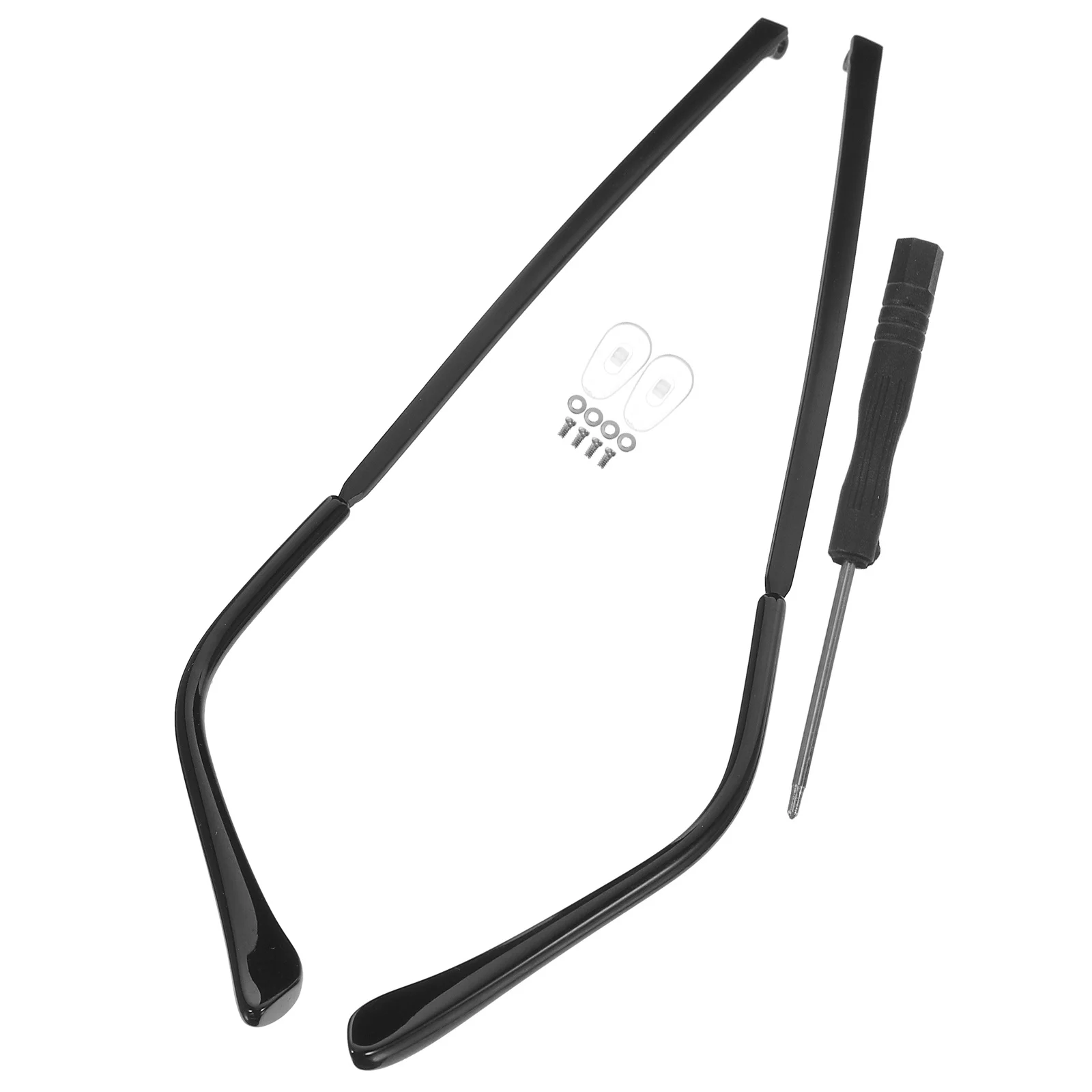 อุปกรณ์เสริมแว่นตา ขาแว่นตาโลหะสีดำ ชุดซ่อมขาแว่นตาอเนกประสงค์ ติดตั้งง่าย ไม่ลื่น