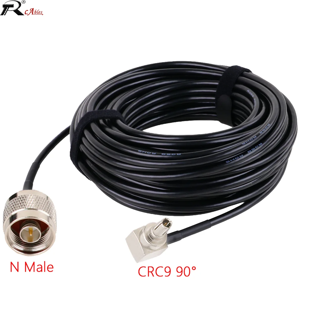 RF Coaxial Cable N Male to TS9 CRC9 Male Right Angle 90 Degree Plug 50 Ohm USB Modem Extension Cord Jumper Pigtail RG58 Cable