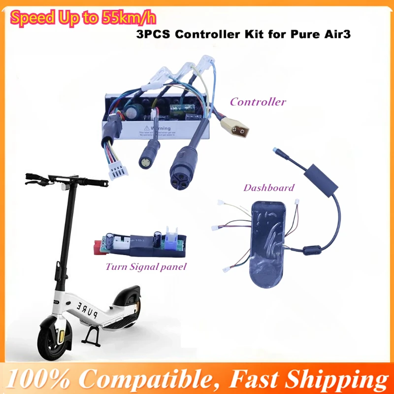 Smart Controller Set For 10 Inch Pure Air3 Electric Scooter-Self-learning Motor,Dual Speed Mode (25 Km/h To 55 Km/h) Kit