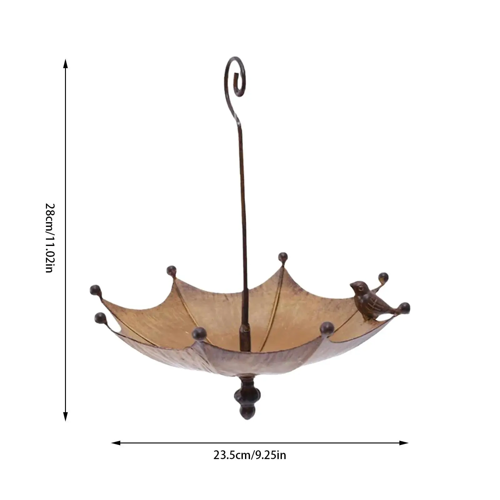 

Umbrella Bird Feeder Hanging Bird Bath Premium Water Tray Iron Backyard Decor Bowl Outdoor Porch Outside For Bird Lawn Food Yard