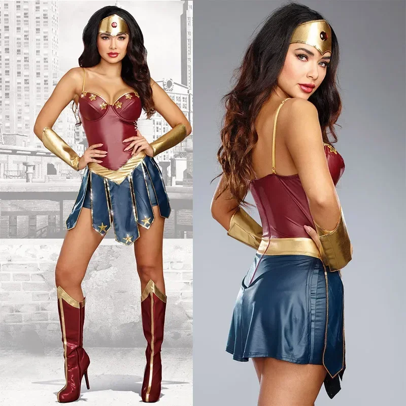 

S-3XL Adult Sexy Halloween Party Movie Justice Wonder Fantasia Fancy Dress League Superhero Superwomen Costume