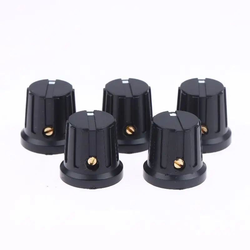 Hot Sale 5Pcs PN-8F 16*14.5mm Striped Plastic Knob Cap With Copper Core Electronic Instrument Switch Caps Inner Hole 6.35mm