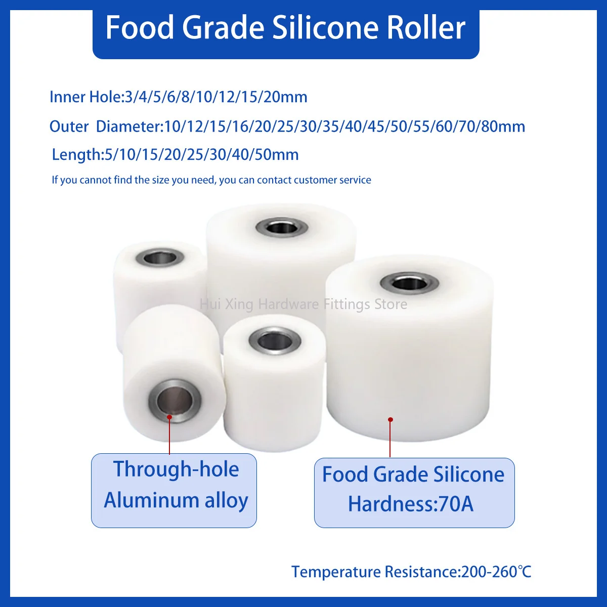 

High Temperature Resistant Food Grade Silicone Roller With Circular Ring Transmission Pulley/Guide Wheel/Active Small Drum