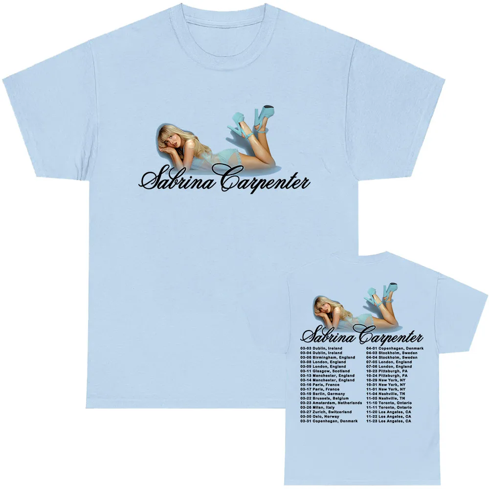 

Sabrina Carpenter Short N' Sweet Tour 2025 T-shirt Short Sleeve Summer Cotton Tshirts Men Women Clothing Singer Printing T Shirt